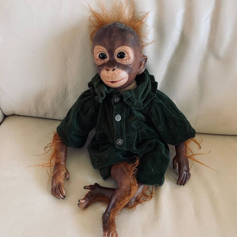 Reborn Baby Orangutan Doll 18" Realistic Collectible Monkey Ape Soft Body Vinyl